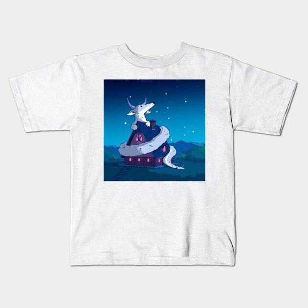 Matthew the Hairy Dragon Kids T-Shirt by Ginkgo Whale